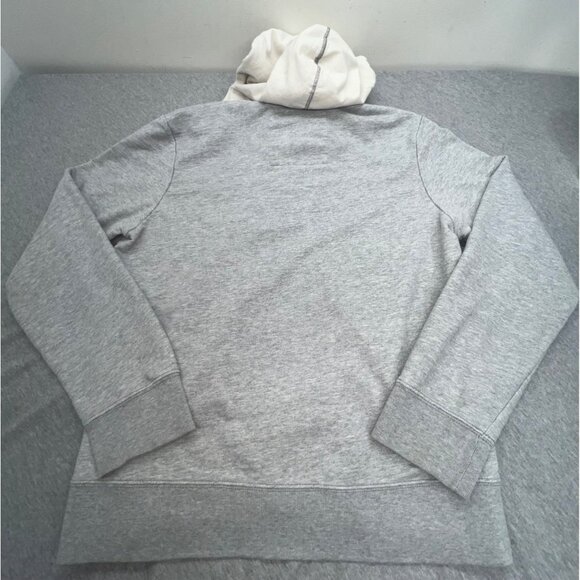 Aeropostale Gray Mens Medium Hoodie Sweatshirt ButtonUp Neck Drawstring Y2K - Picture 6 of 9